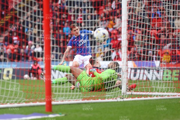 280226 - Doncaster Rovers v Cardiff City - Sky Bet League 1 - Alex Robertson scores a goal for Cardiff