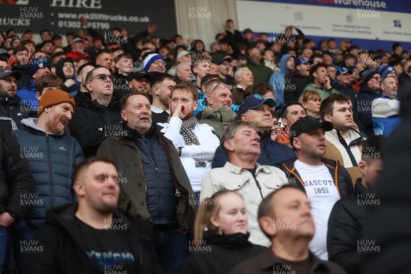 280226 - Doncaster Rovers v Cardiff City - Sky Bet League 1 - Cardiff fans watching on 