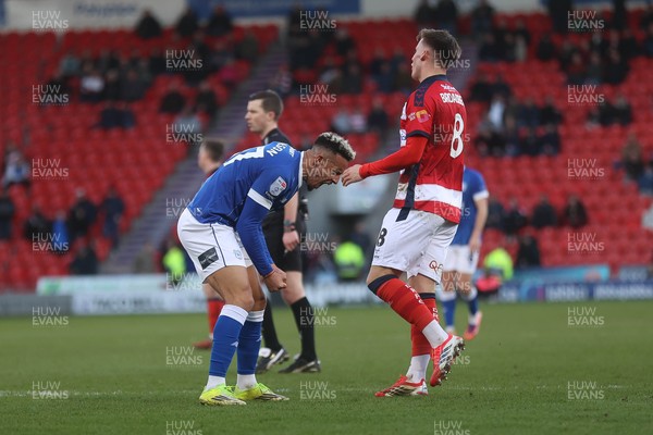 280226 - Doncaster Rovers v Cardiff City - Sky Bet League 1 - Callum Robinson celebrates his goal 
