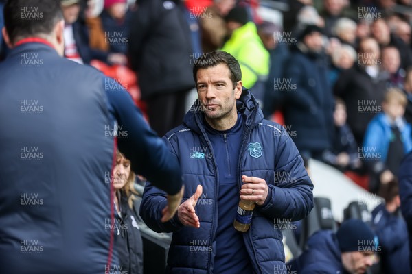 280226 - Doncaster Rovers v Cardiff City - Sky Bet League 1 - Cardiff Head Coach Brian Barry-Murphy