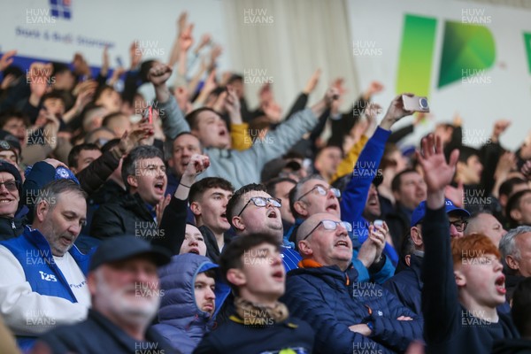 280226 - Doncaster Rovers v Cardiff City - Sky Bet League 1 - Cardiff fans in full voice 