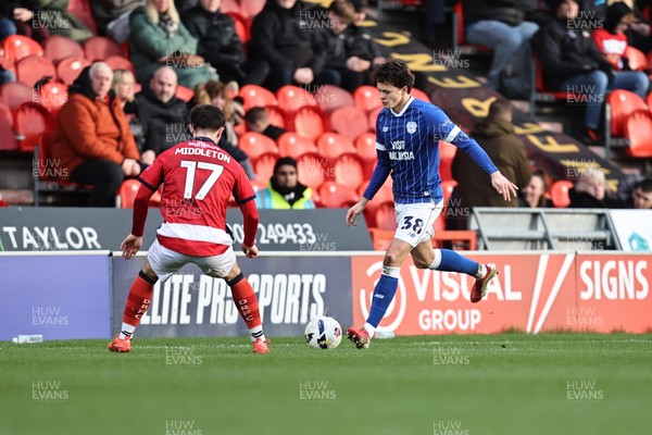 280226 - Doncaster Rovers v Cardiff City - Sky Bet League 1 - Perry NG on the ball