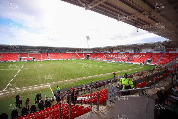 280226 - Doncaster Rovers v Cardiff City - Sky Bet League 1 - General view of Eco-Power Stadium