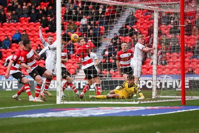 130124 - Doncaster Rovers v Newport County - Sky Bet League 2 - Newport have a goal disallowed for offside 