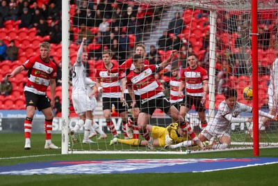 130124 - Doncaster Rovers v Newport County - Sky Bet League 2 - Newport have a goal disallowed for offside 