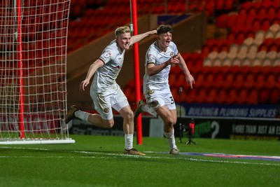 130124 - Doncaster Rovers v Newport County - Sky Bet League 2 - Seb Palmer-Houlden of Newport celebrates scoring a goal