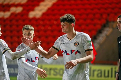 130124 - Doncaster Rovers v Newport County - Sky Bet League 2 - Seb Palmer-Houlden of Newport celebrates scoring a goal