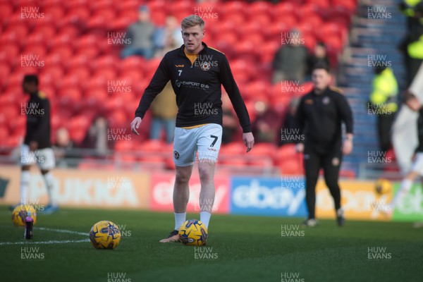 130124 - Doncaster Rovers v Newport County - Sky Bet League 2 - Will Evans in warm up