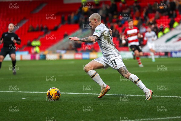 130124 - Doncaster Rovers v Newport County - Sky Bet League 2 - James Waite of Newport on a run 