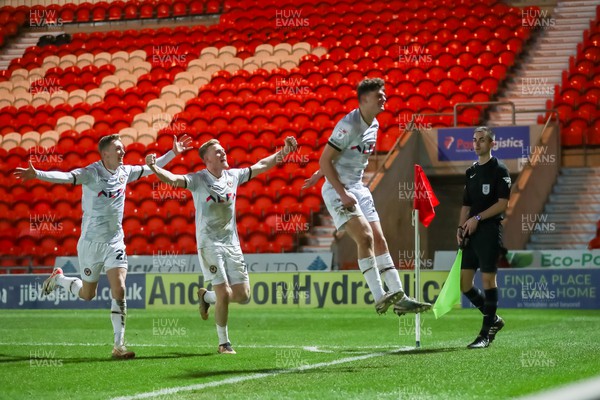 130124 - Doncaster Rovers v Newport County - Sky Bet League 2 - Seb Palmer-Houlden of Newport celebrates scoring a goal