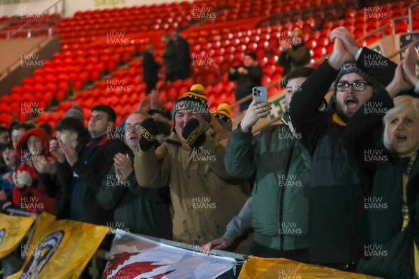 130124 - Doncaster Rovers v Newport County - Sky Bet League 2 - Newport fans at full time 