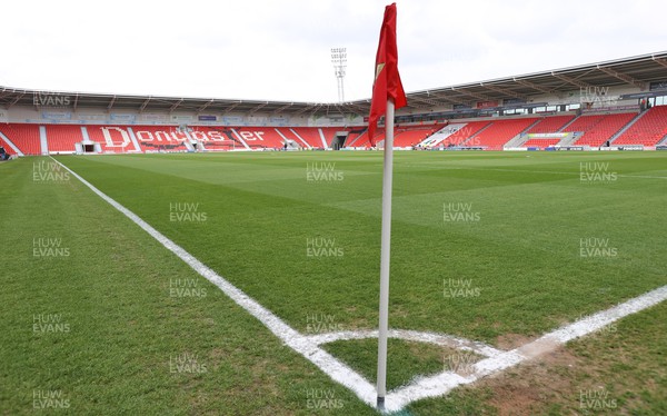 220423 - Doncaster Rovers v Newport County - Sky Bet League 2 - Keepmoat Stadium pitch