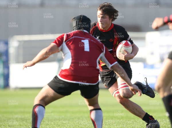 23.03.11 -  Dragons Academy v Japan High Schools -  Dragons Academy's Leon Burgess takes on Japan High School's Kengo Kitagawa  