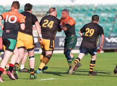 130526 - Dragons Allstars v Torfaen Tigers, Mixed Ability Rugby - Dragons Allstars and Torfaen Tigers take part in the first of a new mixed ability hybrid match consisting of a half of mixed ability rugby union and a second half of rugby league