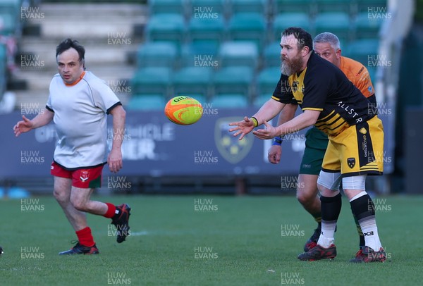 130526 - Dragons Allstars v Torfaen Tigers, Mixed Ability Rugby - Dragons Allstars and Torfaen Tigers take part in the first of a new mixed ability hybrid match consisting of a half of mixed ability rugby union and a second half of rugby league
