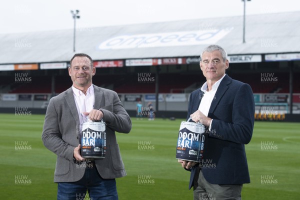 280920 -  Jonathan Westwood, Head of Commercial at Dragons and Martin Anderson, Regional Director, Molson Coors as Doom Bar are announced front of shirt sponsor