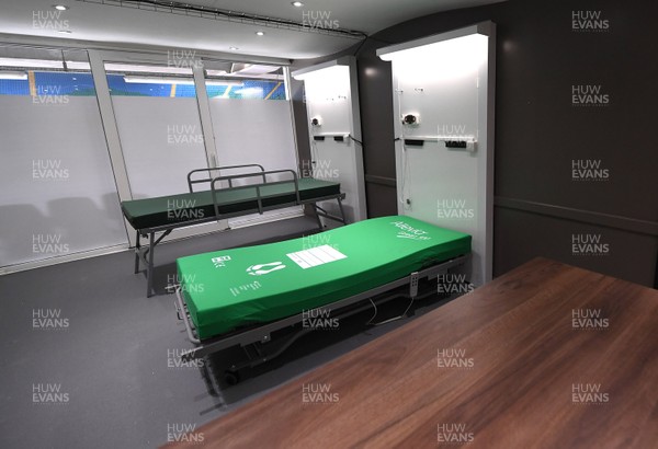 110420 -  A general view of a hospitality box during the Dragon's Heart Hospital Opening at The Principality Stadium, which is ready to accept patients during the coronavirus (Covid-19) pandemic