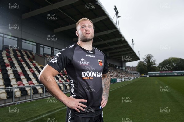 280920 -  Ross Moriarty of Dragons wearing the new Dragons kit for the 2020/2021 season
