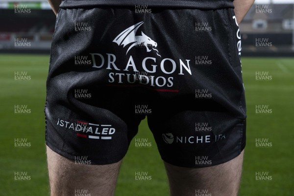 280920 -  Rhodri Williams of Dragons wearing the new Dragons kit for the 2020/2021 season