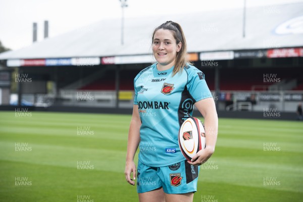 280920 -  Cerys Hale wearing the Dragons away jersey for the 2020/2021 season