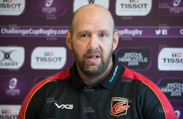 131218 - Dragons Press Conference - Dragons forwards coach Ceri Jones during press conference ahead of the European Challenge Cup match against ASM Clermont Auvergne