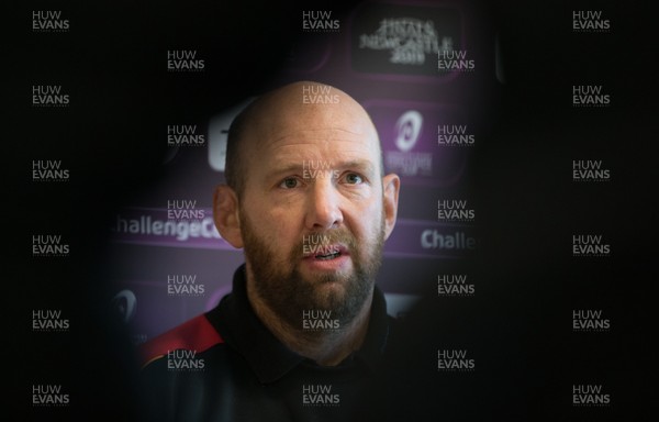 131218 - Dragons Press Conference - Dragons forwards coach Ceri Jones during press conference ahead of the European Challenge Cup match against ASM Clermont Auvergne