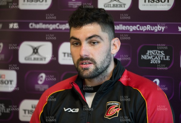 131218 - Dragons Press Conference - Dragons captain Cory Hill during press conference ahead of the European Challenge Cup match against ASM Clermont Auvergne
