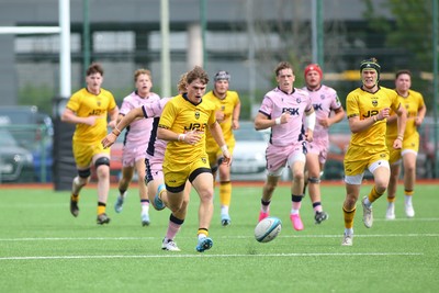 160826 - Dragons RFC U18 v Cardiff Rugby U18 - WRU Regional Age Grade Championship - George Broadbury of Dragons kicks ahead