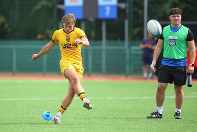 160826 - Dragons RFC U18 v Cardiff Rugby U18 - WRU Regional Age Grade Championship - Elliot Young of Dragons kicks a goal