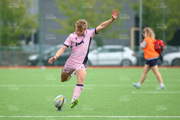 160826 - Dragons RFC U18 v Cardiff Rugby U18 - WRU Regional Age Grade Championship - Fin Britton of Cardiff kicks a goal