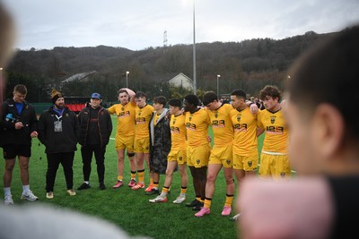 250126 - Dragons RFC U18 v RGC U18 - Dragons huddle at full time