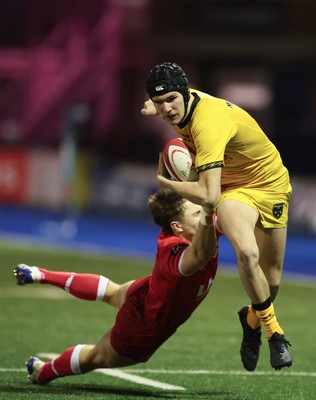 120226 - Dragons RFC U18 v Scarlets U18, WRU Regional Age Grade Championship 3rd and 4th place play off - Sam Morgan of Dragons breaks for the line