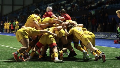 120226 - Dragons RFC U18 v Scarlets U18, WRU Regional Age Grade Championship 3rd and 4th place play off - Scarlets power over to score try