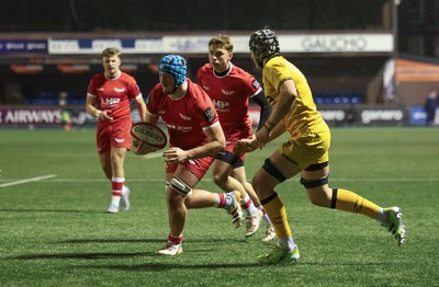 120226 - Dragons RFC U18 v Scarlets U18, WRU Regional Age Grade Championship 3rd and 4th place play off - Ryan Lanfear of Scarlets powers over to score try