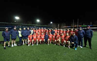 120226 - Dragons RFC U18 v Scarlets U18, WRU Regional Age Grade Championship 3rd and 4th place play off - The Scarlets team at the end of the match