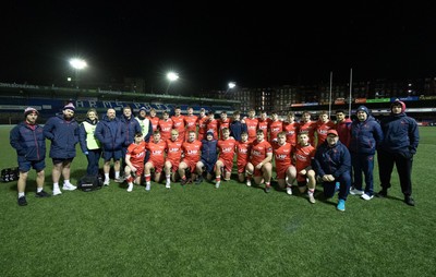 120226 - Dragons RFC U18 v Scarlets U18, WRU Regional Age Grade Championship 3rd and 4th place play off - The Scarlets team at the end of the match