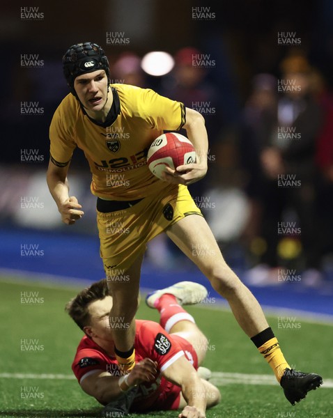 120226 - Dragons RFC U18 v Scarlets U18, WRU Regional Age Grade Championship 3rd and 4th place play off - Sam Morgan of Dragons breaks for the line