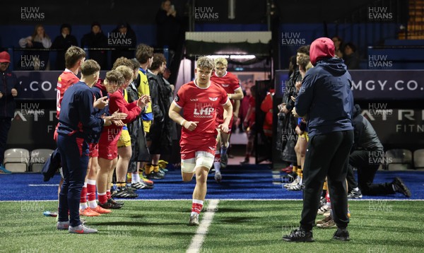 120226 - Dragons RFC U18 v Scarlets U18, WRU Regional Age Grade Championship 3rd and 4th place play off - Scarlets run out at the start of the match