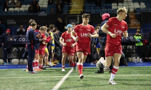 120226 - Dragons RFC U18 v Scarlets U18, WRU Regional Age Grade Championship 3rd and 4th place play off - Scarlets run out at the start of the match