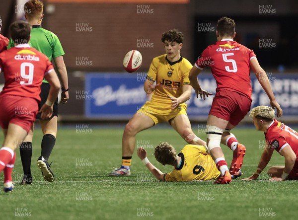 120226 - Dragons RFC U18 v Scarlets U18, WRU Regional Age Grade Championship 3rd and 4th place play off - Jack Cordy of Dragons looks to attack