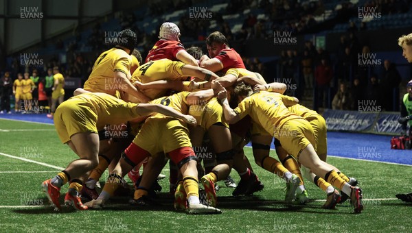 120226 - Dragons RFC U18 v Scarlets U18, WRU Regional Age Grade Championship 3rd and 4th place play off - Scarlets power over to score try