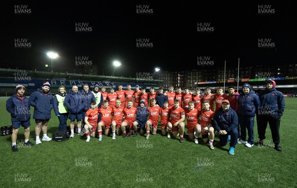 120226 - Dragons RFC U18 v Scarlets U18, WRU Regional Age Grade Championship 3rd and 4th place play off - The Scarlets team at the end of the match