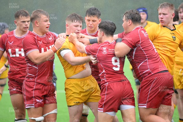 140925 - Dragons RFC U18 v Scarlets U18 - Things heat up between the two sides