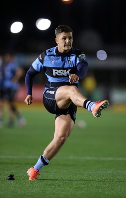 171025 - Dragons RFC v Cardiff Rugby - United Rugby Championship - Callum Sheedy of Cardiff kicks the conversion