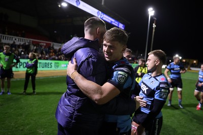 171025 - Dragons RFC v Cardiff Rugby - United Rugby Championship - Alex Mann of Cardiff at full time
