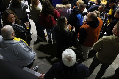 171025 - Dragons RFC v Cardiff Rugby - United Rugby Championship - Fans on the terrace