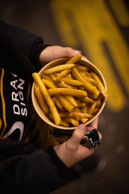 171025 - Dragons RFC v Cardiff Rugby - United Rugby Championship - Fans on the terrace with chips