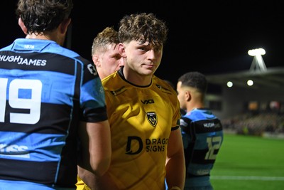 171025 - Dragons RFC v Cardiff Rugby - United Rugby Championship - Dejected Ryan Woodman of Dragons