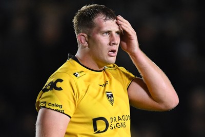 171025 - Dragons RFC v Cardiff Rugby - United Rugby Championship - Dejected Ben Carter of Dragons