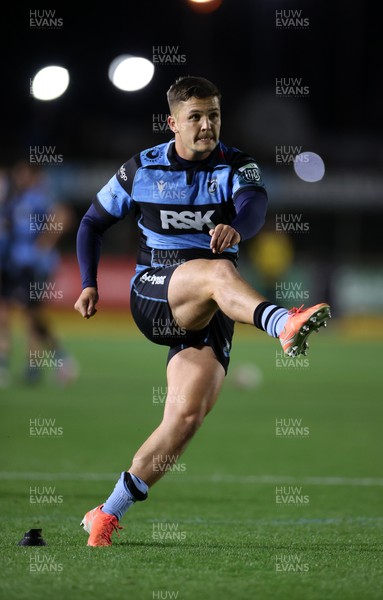 171025 - Dragons RFC v Cardiff Rugby - United Rugby Championship - Callum Sheedy of Cardiff kicks the conversion